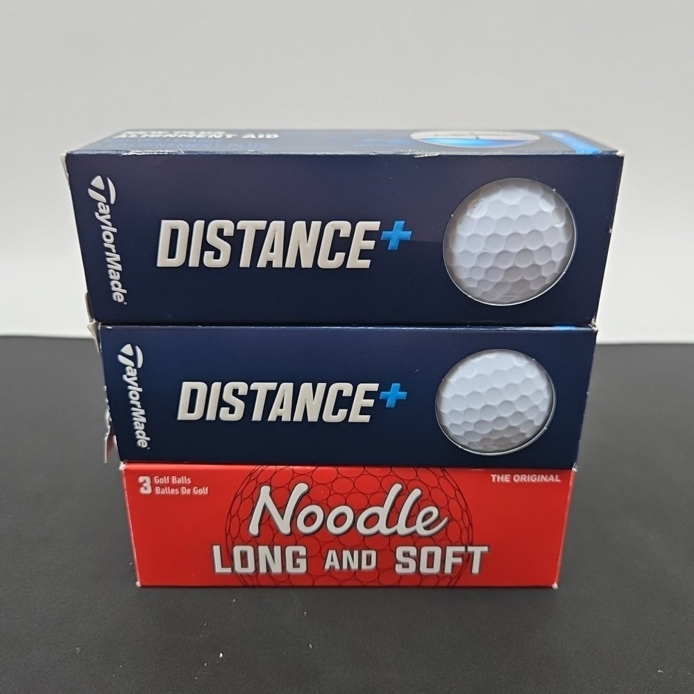 Lot of 3 Packs - Taylor Made Distance Plus x2 and‎ 1x Noodle Long And Soft New